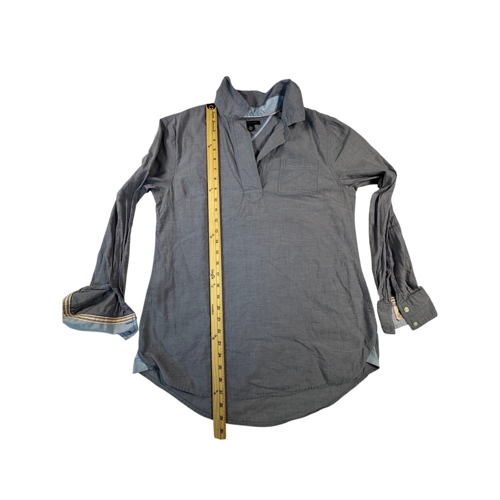Tommy Hilfiger Popover Tunic‎ Womens M Blue Chambray Long Sleeve Pockets - Picture 6 of 12